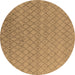 Round Oriental Brown Industrial Rug, urb1778brn