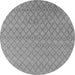 Round Oriental Gray Industrial Rug, urb1778gry