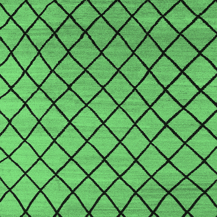 Square Machine Washable Oriental Emerald Green Industrial Area Rugs, wshurb1779emgrn