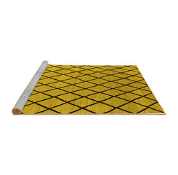 Sideview of Machine Washable Oriental Yellow Industrial Rug, wshurb1779yw