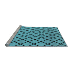 Sideview of Machine Washable Oriental Light Blue Industrial Rug, wshurb1779lblu