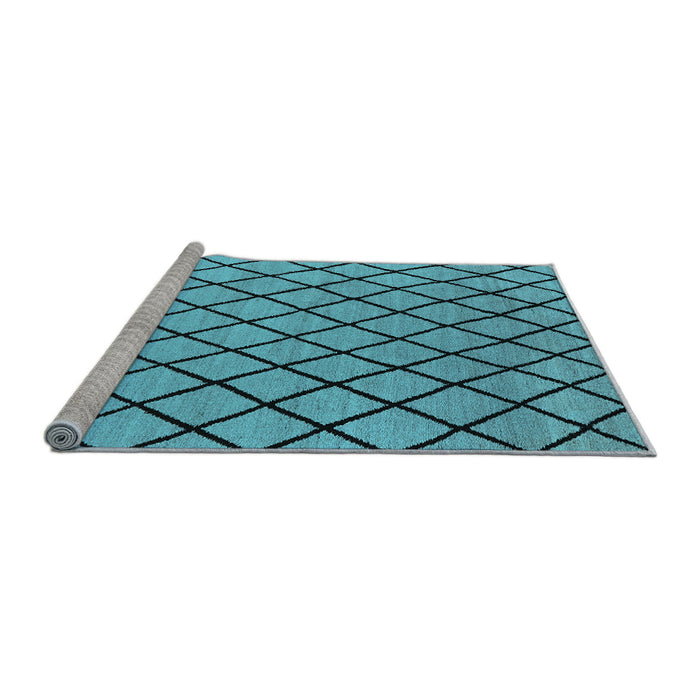 Sideview of Machine Washable Oriental Light Blue Industrial Rug, wshurb1779lblu