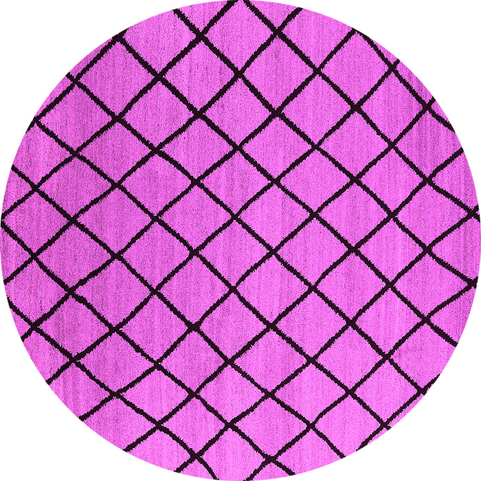 Round Machine Washable Oriental Pink Industrial Rug, wshurb1779pnk