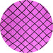 Round Machine Washable Oriental Pink Industrial Rug, wshurb1779pnk