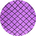 Round Oriental Purple Industrial Rug, urb1779pur