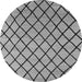 Round Machine Washable Oriental Gray Industrial Rug, wshurb1779gry