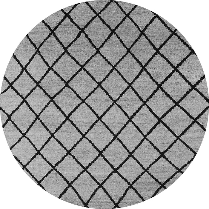 Round Oriental Gray Industrial Rug, urb1779gry