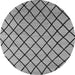 Round Oriental Gray Industrial Rug, urb1779gry