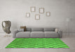 Machine Washable Oriental Green Industrial Area Rugs in a Living Room,, wshurb1779grn