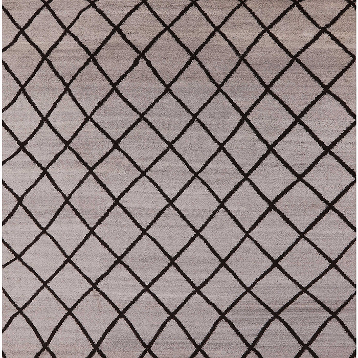 Square Mid-Century Modern Puce Purple Oriental Rug, urb1779