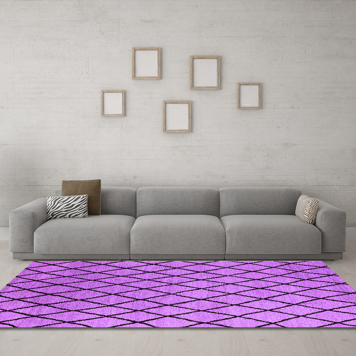 Machine Washable Oriental Purple Industrial Area Rugs in a Living Room, wshurb1779pur