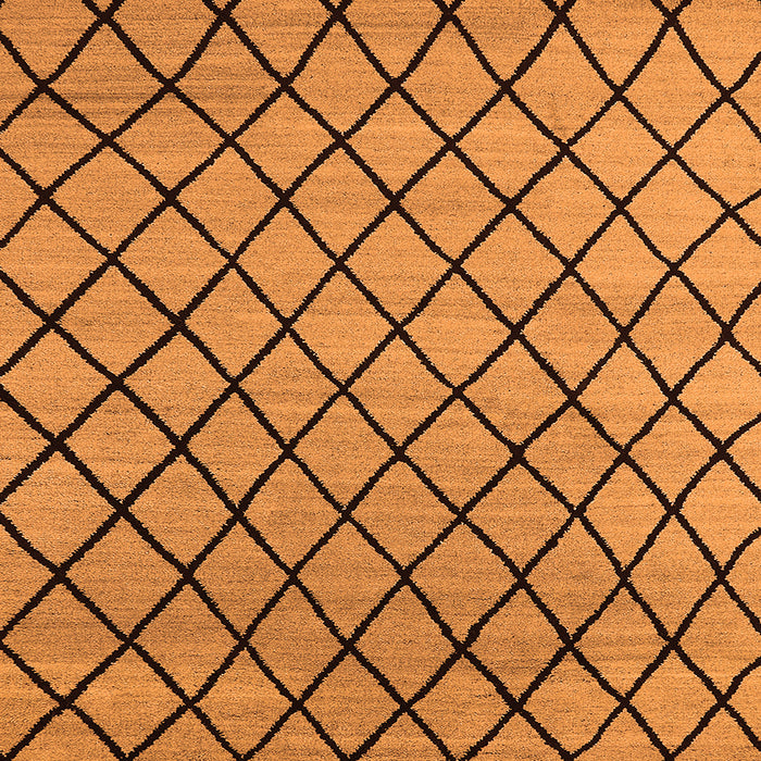 Square Machine Washable Oriental Orange Industrial Area Rugs, wshurb1779org