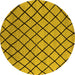 Round Oriental Yellow Industrial Rug, urb1779yw