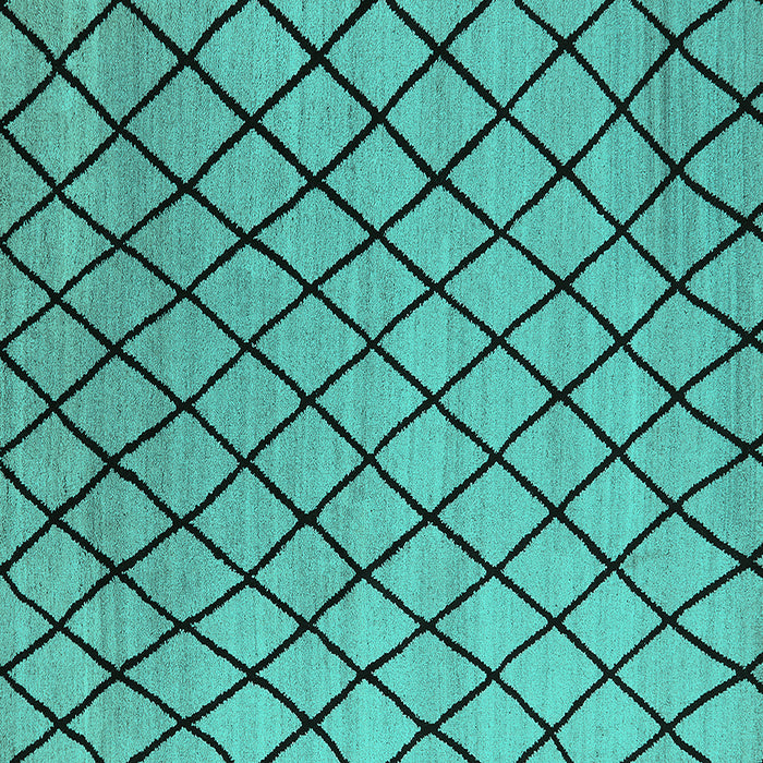 Square Oriental Turquoise Industrial Rug, urb1779turq