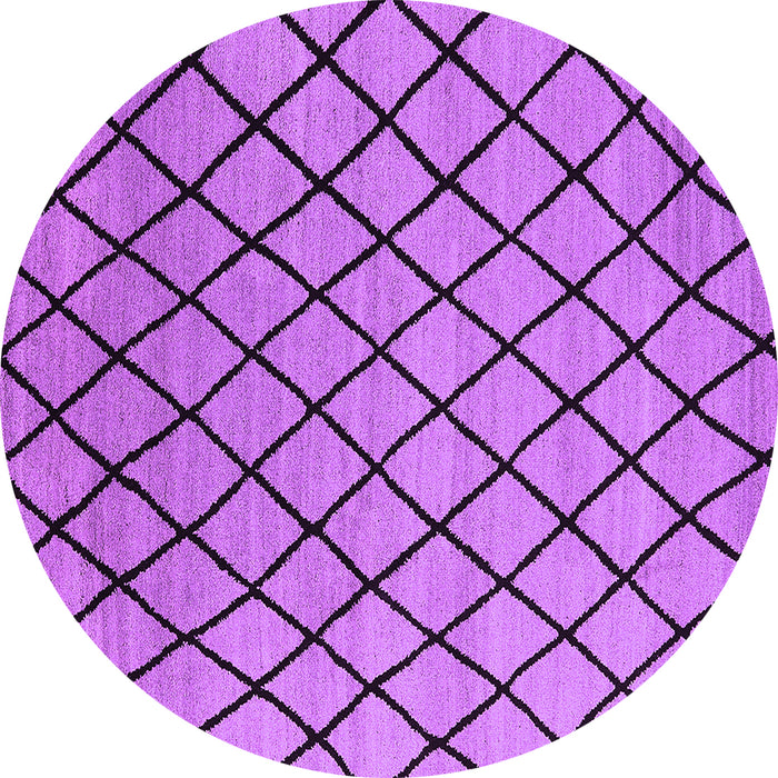 Round Machine Washable Oriental Purple Industrial Area Rugs, wshurb1779pur