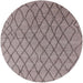 Round Machine Washable Industrial Modern Puce Purple Rug, wshurb1780