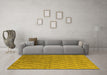 Machine Washable Oriental Yellow Industrial Rug in a Living Room, wshurb1780yw