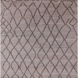 Square Mid-Century Modern Puce Purple Oriental Rug, urb1780