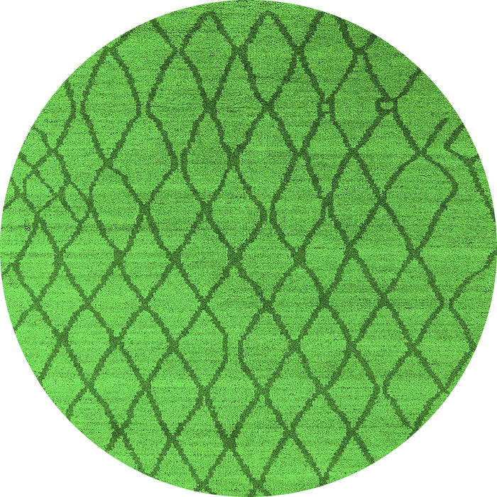 Round Oriental Green Industrial Rug, urb1780grn