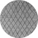 Round Machine Washable Oriental Gray Industrial Rug, wshurb1780gry