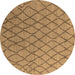 Round Oriental Brown Industrial Rug, urb1780brn