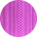 Round Oriental Pink Industrial Rug, urb1781pnk