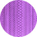 Round Oriental Purple Industrial Rug, urb1781pur