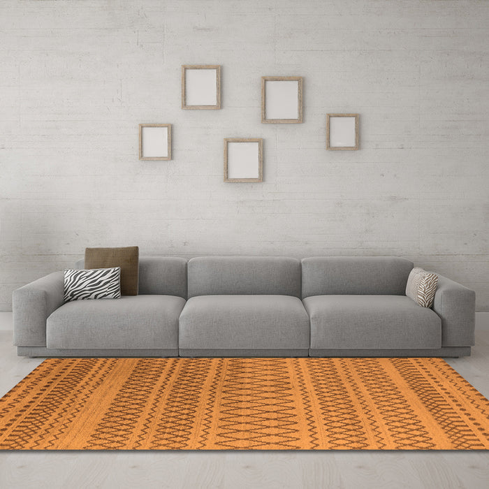 Machine Washable Oriental Orange Industrial Area Rugs in a Living Room, wshurb1781org