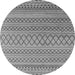 Round Machine Washable Oriental Gray Industrial Rug, wshurb1781gry