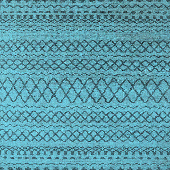 Square Machine Washable Oriental Light Blue Industrial Rug, wshurb1781lblu