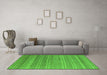 Machine Washable Oriental Green Industrial Area Rugs in a Living Room,, wshurb1781grn