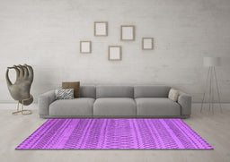 Machine Washable Oriental Purple Industrial Area Rugs in a Living Room, wshurb1781pur