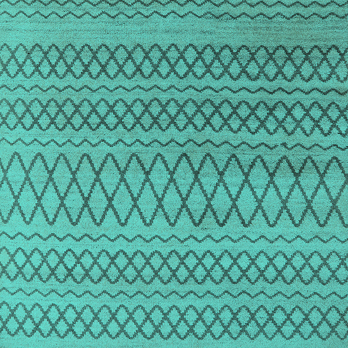 Machine Washable Oriental Turquoise Industrial Area Rugs, wshurb1781turq