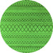 Round Oriental Green Industrial Rug, urb1781grn