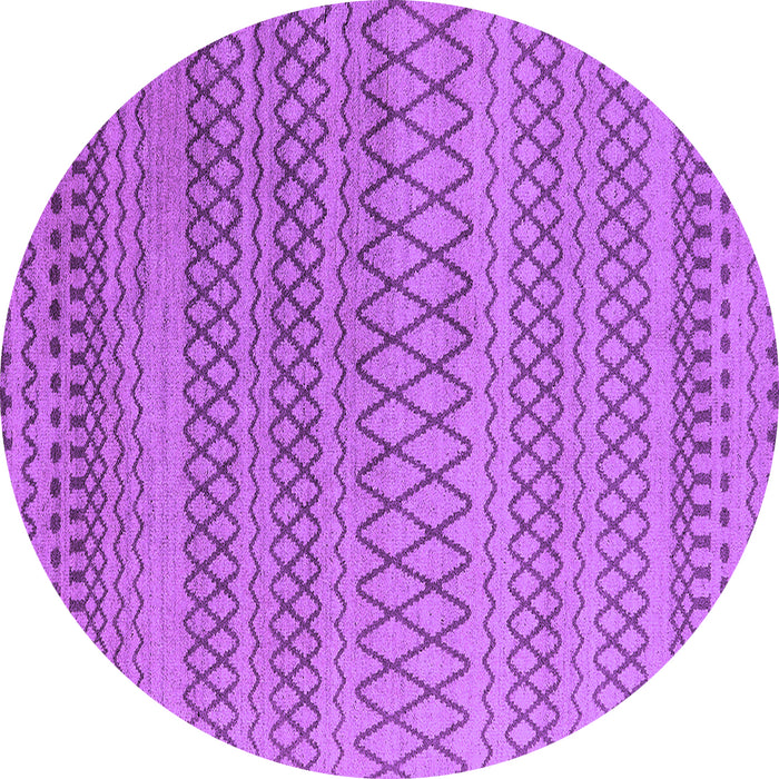 Round Machine Washable Oriental Purple Industrial Area Rugs, wshurb1781pur