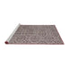 Sideview of Machine Washable Industrial Modern Silver Pink Rug, wshurb1782