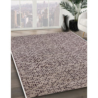 Mid-Century Modern Silver Pink Oriental Rug, urb1782