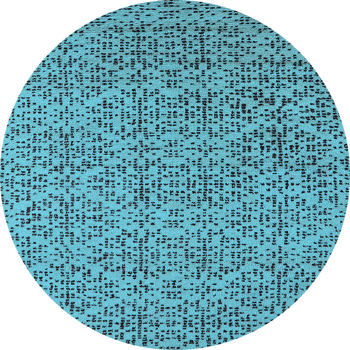 Round Oriental Light Blue Industrial Rug, urb1782lblu
