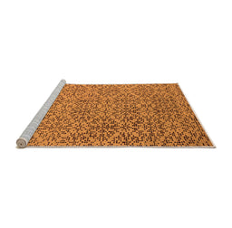 Sideview of Machine Washable Oriental Orange Industrial Area Rugs, wshurb1782org