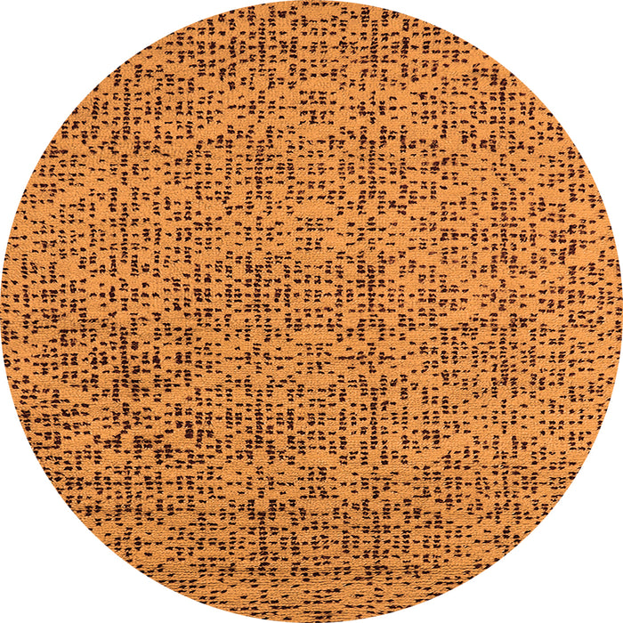 Round Machine Washable Oriental Orange Industrial Area Rugs, wshurb1782org