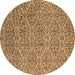 Round Oriental Brown Industrial Rug, urb1782brn