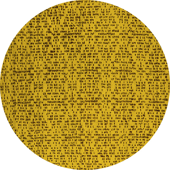 Round Oriental Yellow Industrial Rug, urb1782yw