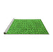 Sideview of Machine Washable Oriental Green Industrial Area Rugs, wshurb1782grn