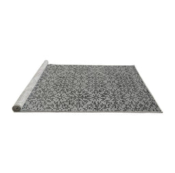 Sideview of Machine Washable Oriental Gray Industrial Rug, wshurb1782gry