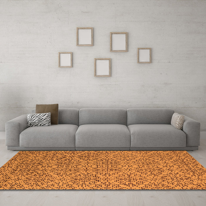 Machine Washable Oriental Orange Industrial Area Rugs in a Living Room, wshurb1782org