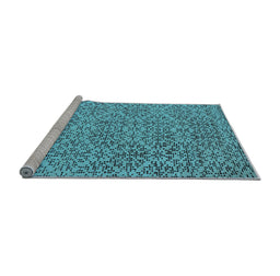 Sideview of Machine Washable Oriental Light Blue Industrial Rug, wshurb1782lblu