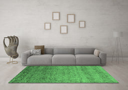 Machine Washable Oriental Emerald Green Industrial Area Rugs in a Living Room,, wshurb1783emgrn