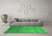 Machine Washable Oriental Green Industrial Area Rugs in a Living Room,, wshurb1783grn