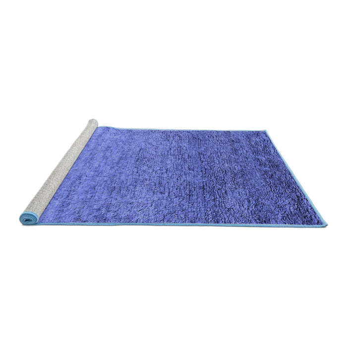 Sideview of Machine Washable Oriental Blue Industrial Rug, wshurb1783blu