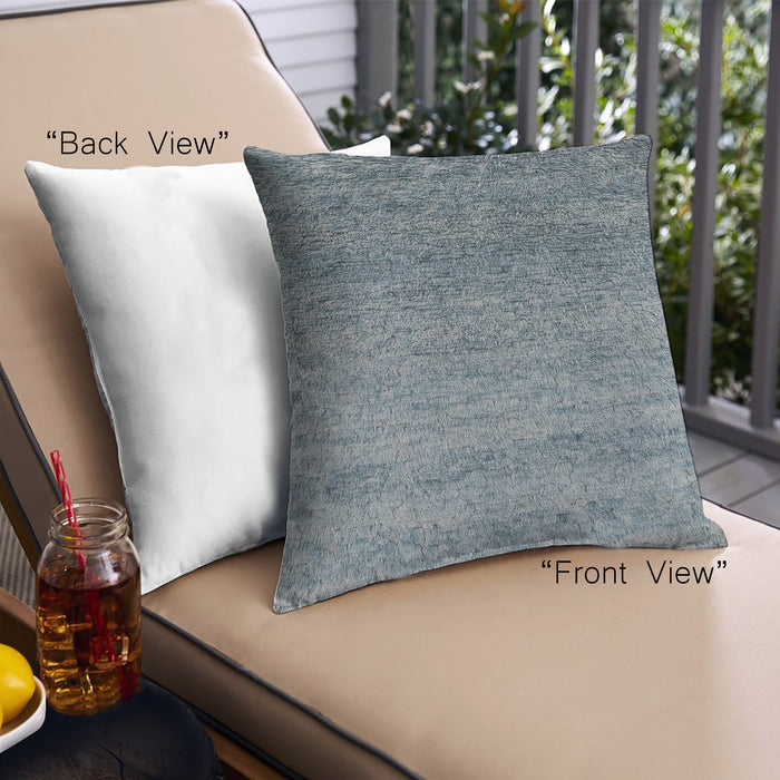 Front View of Mid-Century Modern Urban Square Marble Blue Throw Pillow, 18 inch by 18 inch, pwurb1783